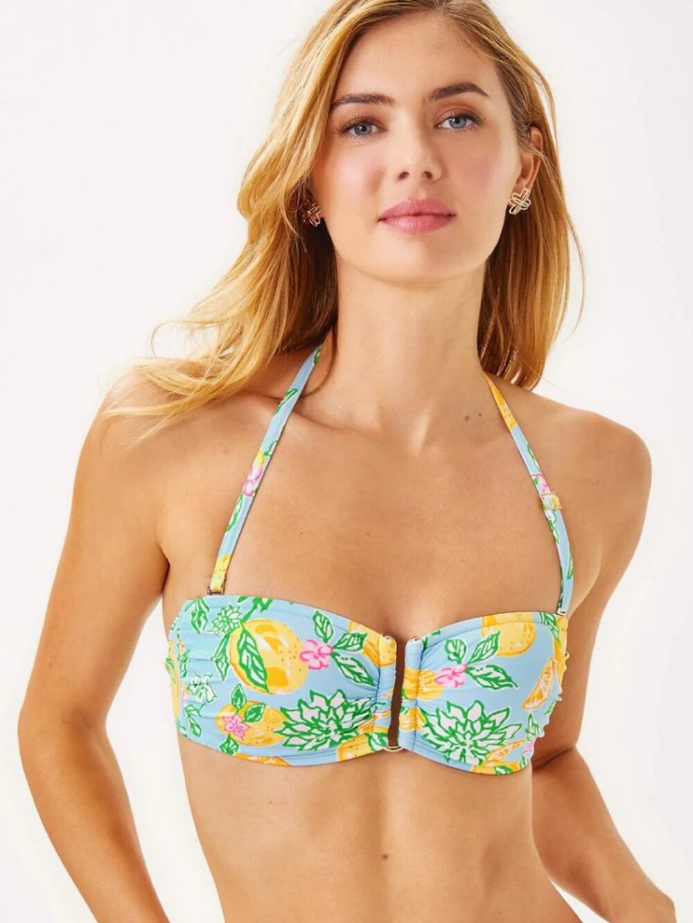 NWT Lilly Pulitzer Jessa Bandeau Swim Top - Size 6 - Bluette Make Lemonade